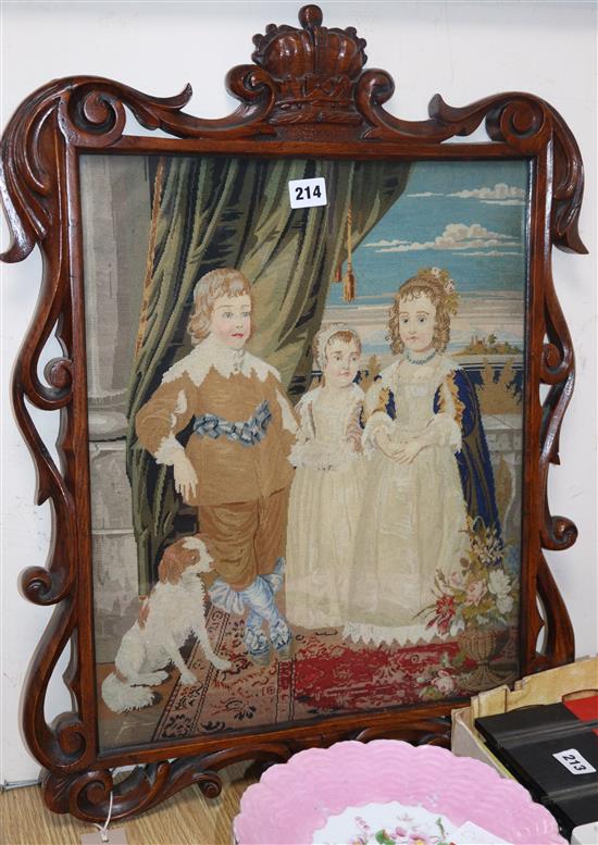 A Victorian petit point panel